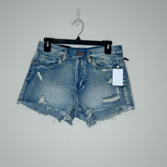 NWT BLANK NYC High Rise Distressed Denim Shorts Women - Picture 2 of 4